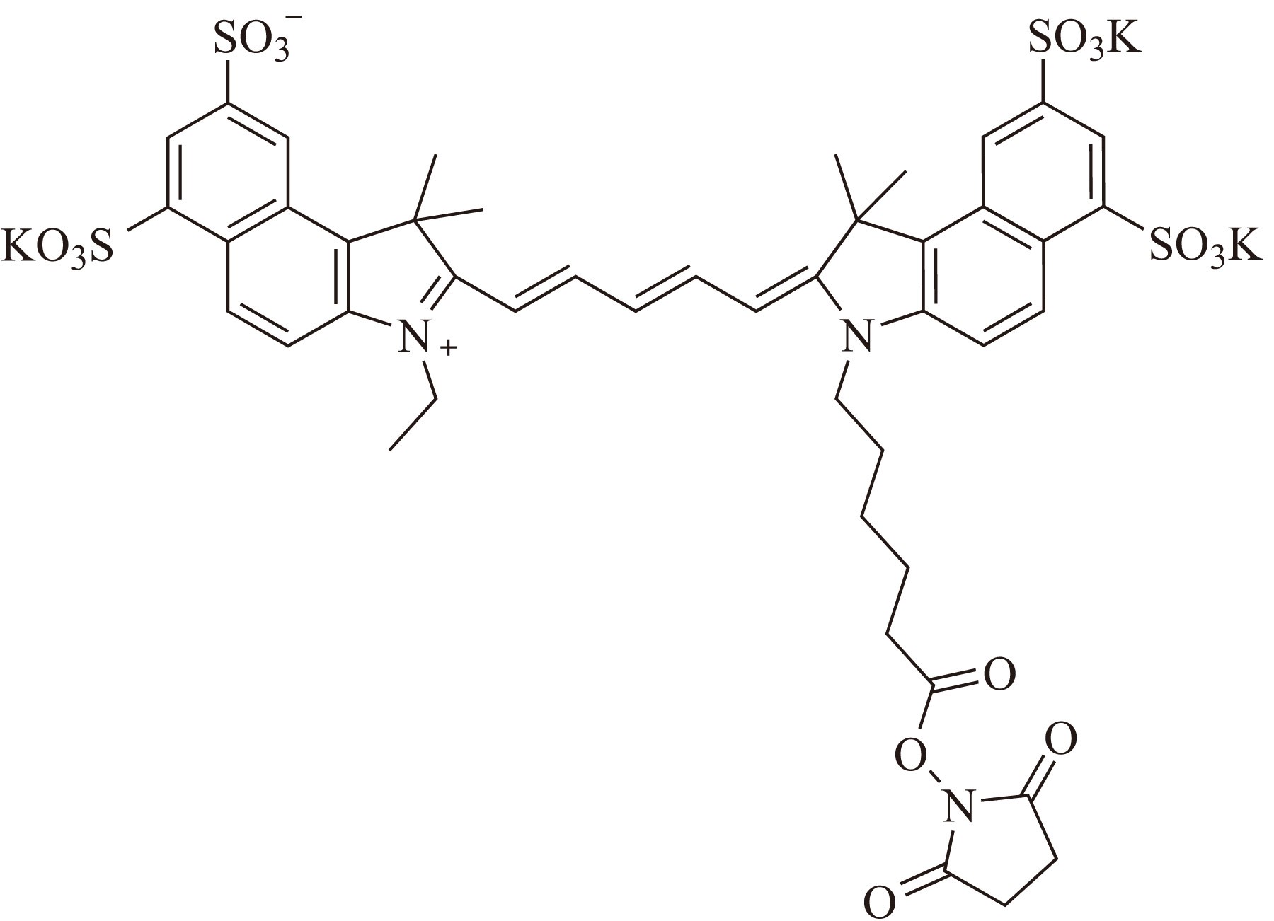 Sulfo-Cy5.5-E SE（Sulfo-Cy5.5-E 琥珀酰亚胺酯） 货号:               C5072  规格:               1mg